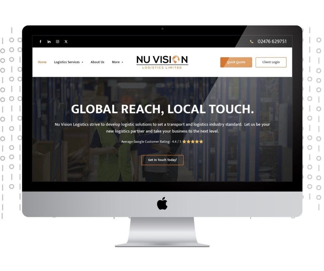 Nu Vision Logistics Ltd Website Desktop Preview